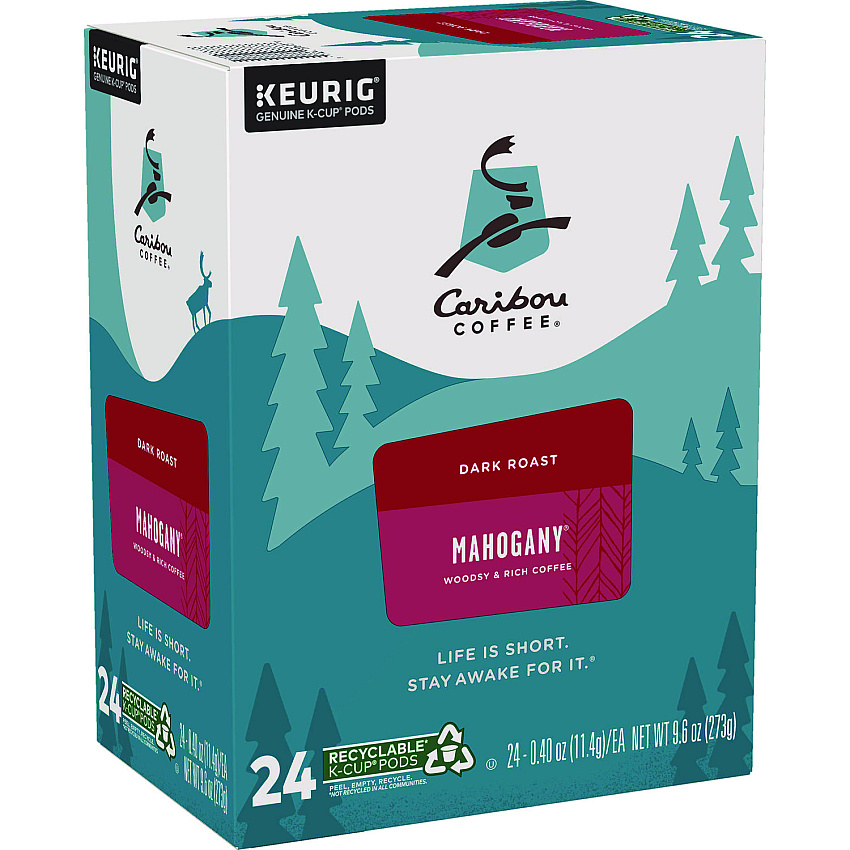 Caribou Coffee Mahogany Coffee K-Cups, 24/ Box (6990)