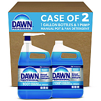 Dawn Manual Pot and Pan Dish Detergent with Pump, Original Scent, (1) Pump and (2) 1 gal Bottles/Carton (15260)