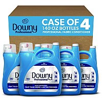 Downy Commercial Liquid Fabric Softener, Clean and Fresh Scent, 140 oz Pour Bottle, 4/Carton (14121)