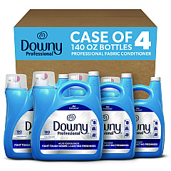 Downy Commercial Liquid Fabric Softener, Clean and Fresh Scent, 140 oz Pour Bottle, 4/Carton (14121)