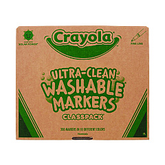 Crayola Ultra-Clean Washable Marker Classpack, Fine Bullet Tip, 10 Assorted Colors, 200/Pack (588211)