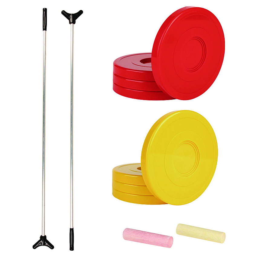 Champion Sports Economy Shuffleboard Set, 15-ft Court, Four 51" Cues, Eight Discs (SBA20)