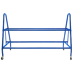 Champion Sports Heavy-Duty Deluxe Ball Cart, Metal, 132 lb Capacity, 17.5 x 59 x 35.75, Blue (BRC18)