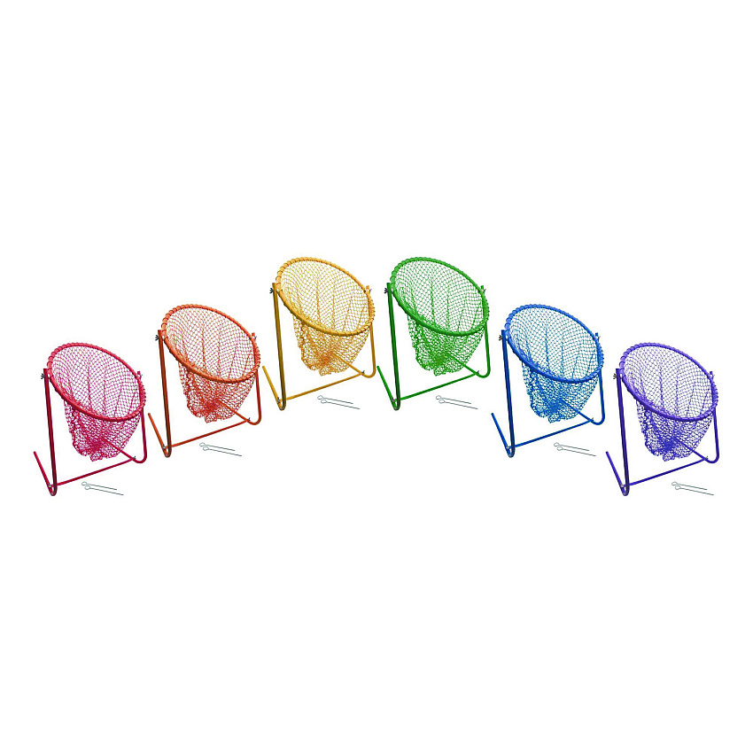 Champion Sports Multipurpose Target Net Set, 16"  x 12.5", 15" Diameter, 6 Assorted Color Nets (TNM18SET)
