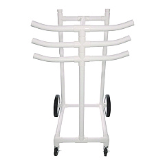 Champion Sports Hoop Storage Rack, Plastic, 176 lb Capacity, 26 x 22 x 49, White (HCRACK)