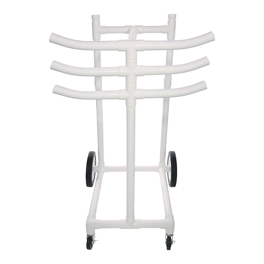 Champion Sports Hoop Storage Rack, Plastic, 176 lb Capacity, 26 x 22 x 49, White (HCRACK)