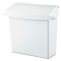 Rubbermaid Commercial Sanitary Napkin Receptacle with Rigid Liner, Rectangular, Plastic, White (614000)