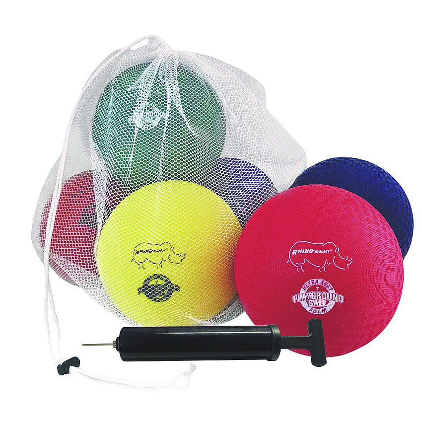 Champion Sports Rhino Soft Playground Ball Set, 7" Diameter, Assorted Colors, 6/Set (RSPG7SET)