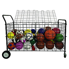 Champion Sports Double-Sided Lockable Ball Locker, Metal, 176 lb Capacity, 24 x 59 x 37, Black (DSLX)