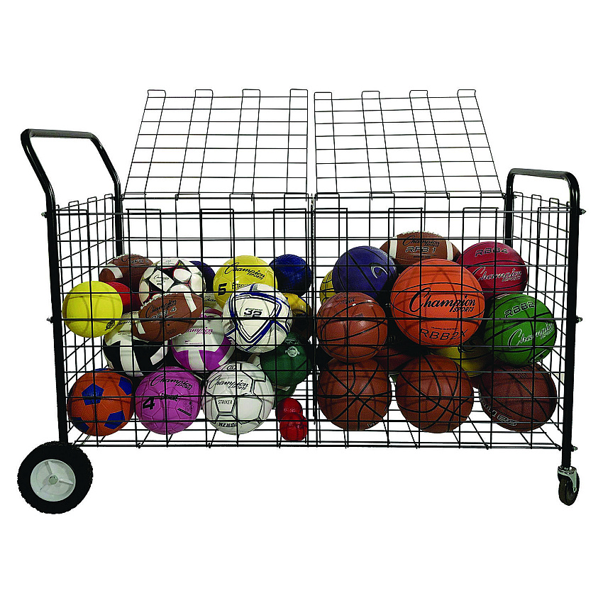 Champion Sports Double-Sided Lockable Ball Locker, Metal, 176 lb Capacity, 24 x 59 x 37, Black (DSLX)
