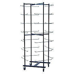 Champion Sports 56 Football Helmet Rolling Rack, 26" x 28" x 81", Black (FBWR)