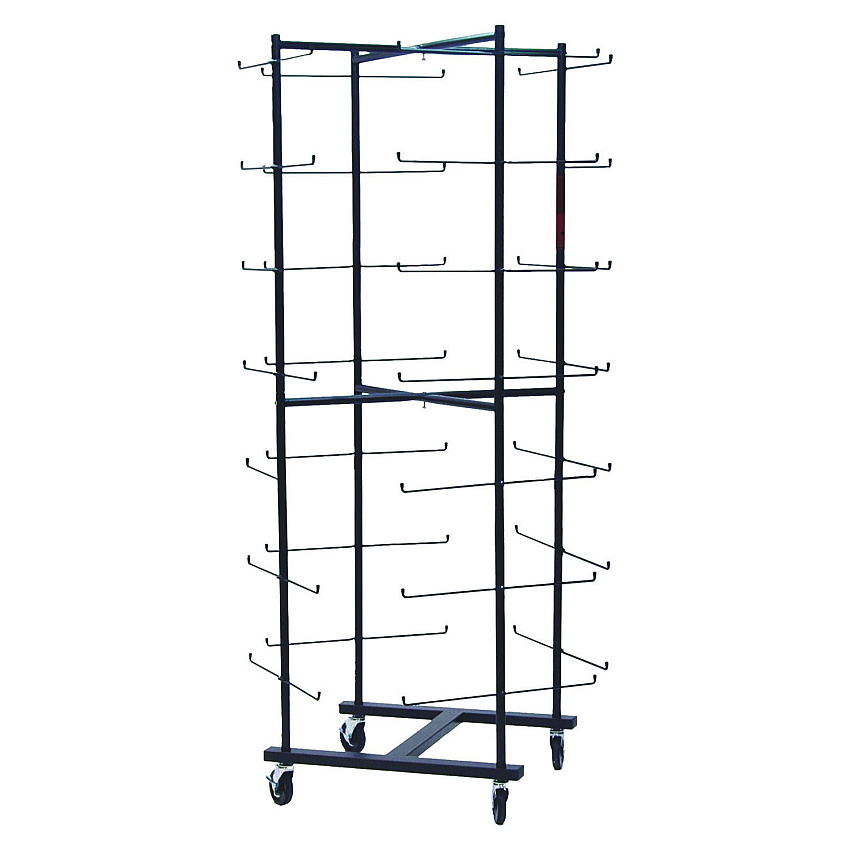 Champion Sports 56 Football Helmet Rolling Rack, 26" x 28" x 81", Black (FBWR)
