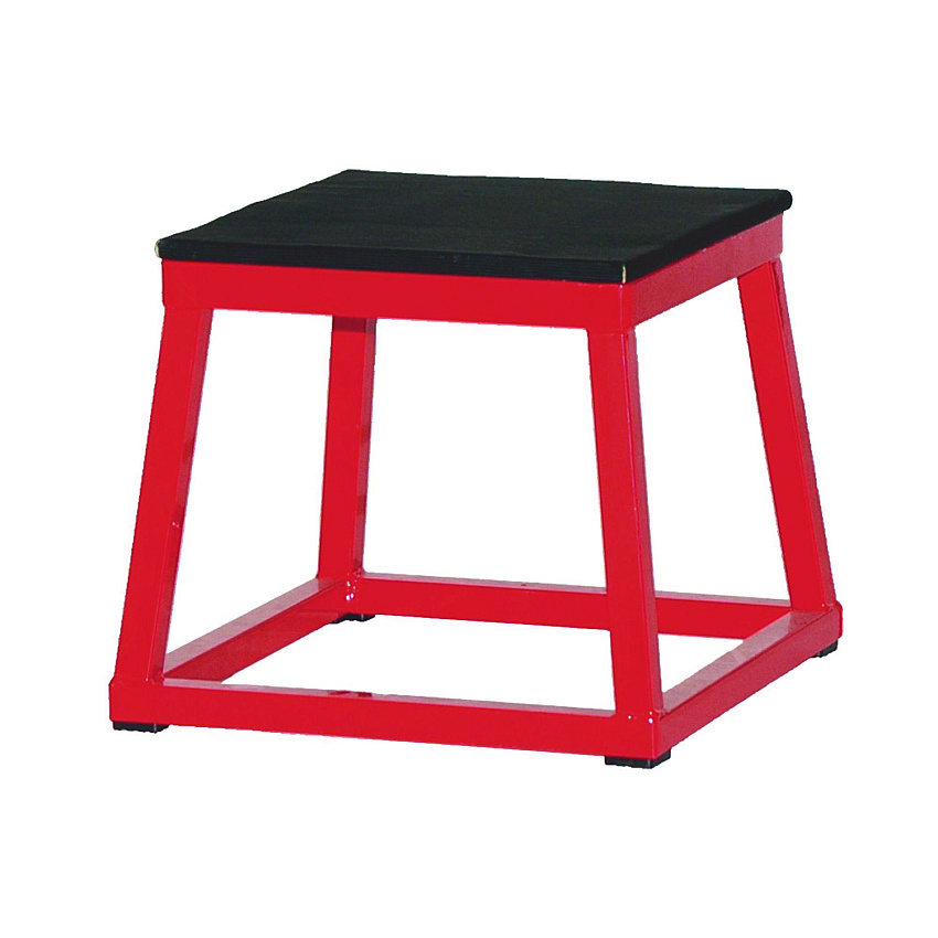 Champion Sports Plyo Box, 15" x 15", Plywood/Rubber/Steel, Red/Black (PXB12)