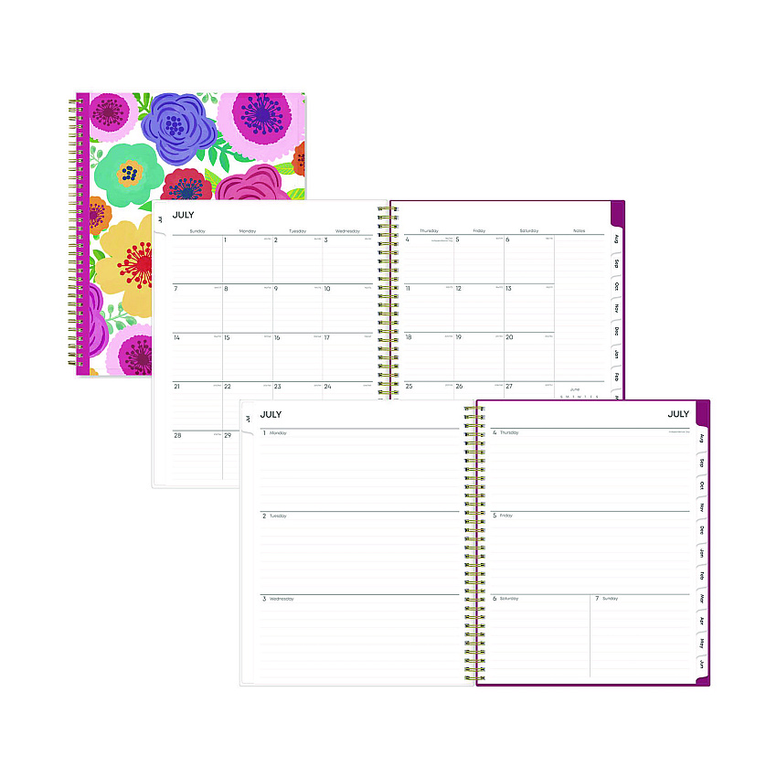 Blue Sky Mahalo Academic Year Create-Your-Own Cover Weekly/Monthly Planner, Floral Artwork, 11 x 8.5, 12-Month (July-June): 2022-2023 (100149)