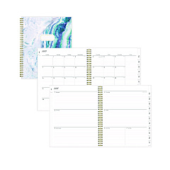 Blue Sky Gemma Academic Year Weekly/Monthly Planner, Geode Artwork, 11 x 8.5, Blue/Purple Cover, 12-Month (July to June): 2024 to 2025 (118177)