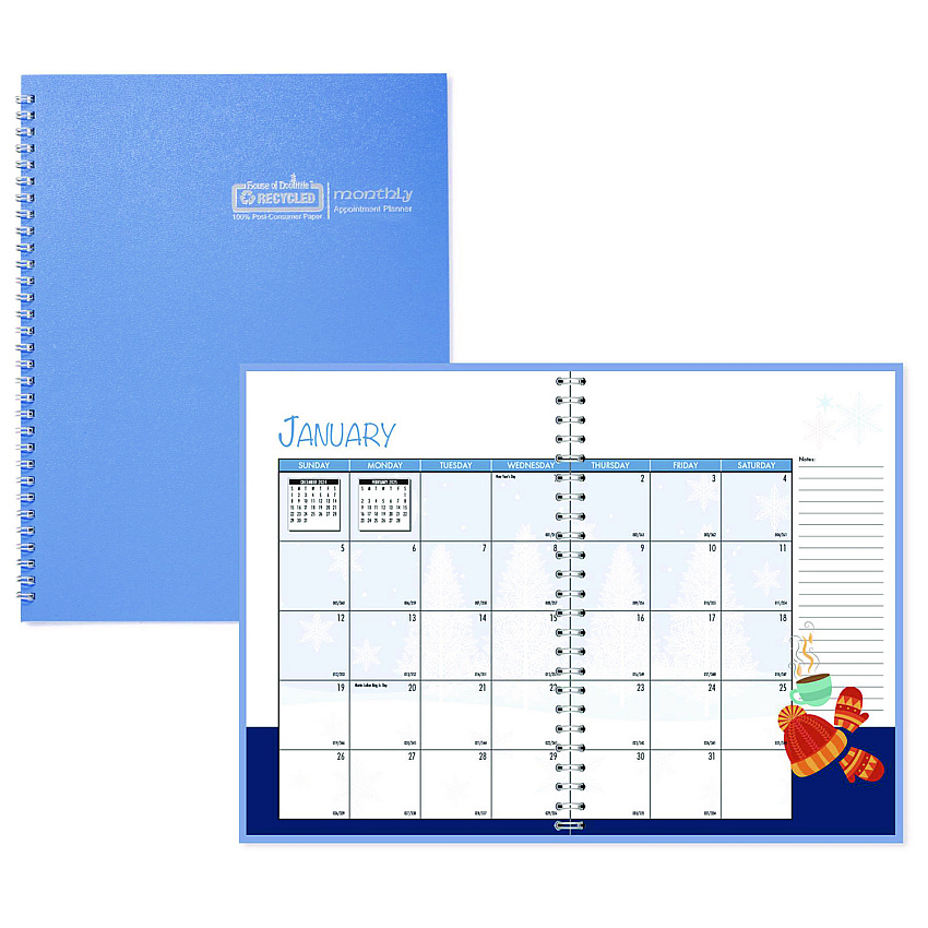 House of Doolittle Seasonal Monthly Planner, Seasonal Artwork, 10 x 7, Light Blue Cover, 12-Month (Jan to Dec): 2023 (23908)