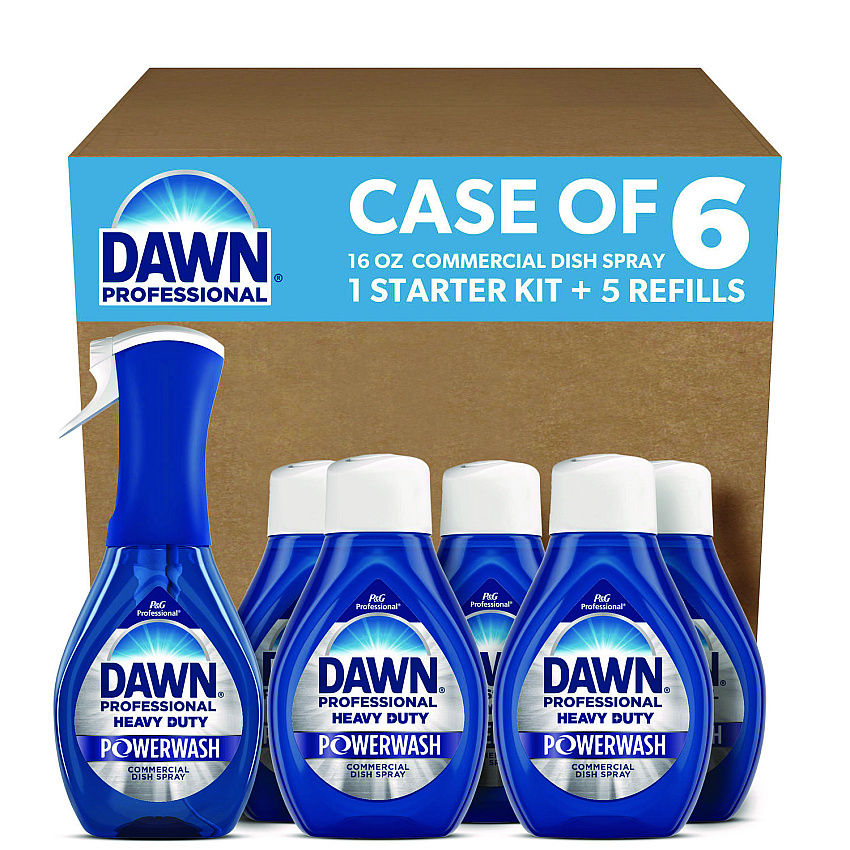 Dawn Heavy Duty Powerwash Commercial Dish Spray, 16 oz, 6 Pack: 1 Starter Kit Plus 5 Refills (15264)