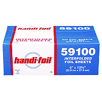HFA Interfolded Foil Sheets, 55 Gauge, 9 x 10.75, 500 Sheets/Box, 6 Boxes/Carton (59100)