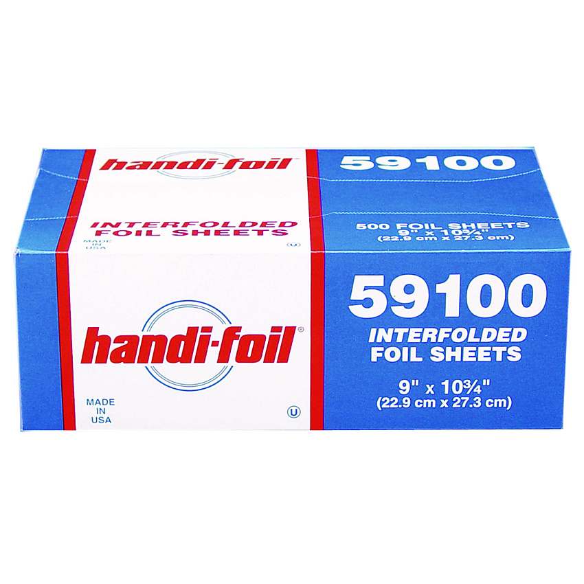 HFA Interfolded Foil Sheets, 55 Gauge, 9 x 10.75, 500 Sheets/Box, 6 Boxes/Carton (59100)