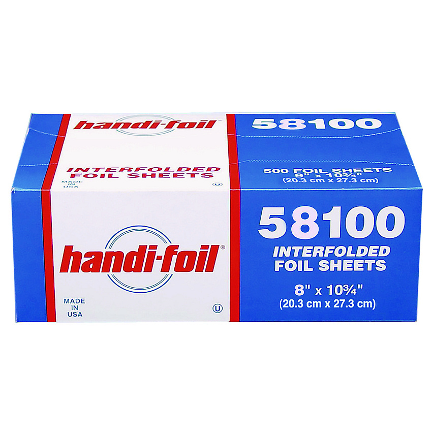 HFA Interfolded Foil Sheets, 55 Gauge, 8 x 10.75, 500 Sheets/Box, 6 Boxes/Carton (58100)
