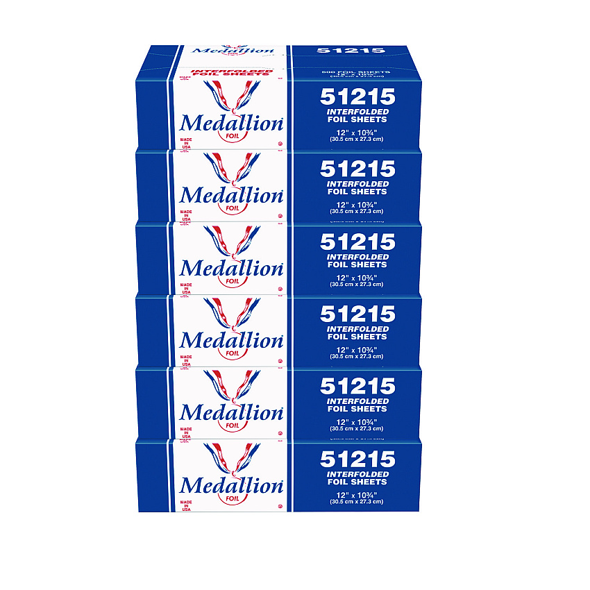 HFA Medallion Interfolded Foil Sheets, 12 x 10.75, 500 Sheets/Box, 6 Boxes/Carton (51215)
