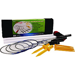 Champion Sports Deluxe Badminton Set, 20 ft Net with 4 Rackets, 2 Shuttlecocks (DBSET)