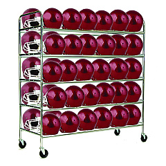 Champion Sports 60 Helmet Football Cart, Five Shelves, Metal, 176 lb Capacity, 24" x 61" x 65", Chrome (FBHC)