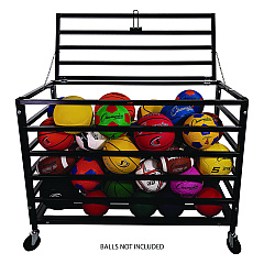 Champion Sports All Pro Lockable Ball Locker, Metal, 220 lb Capacity, 24 x 47 x 37, Black (MBLX)