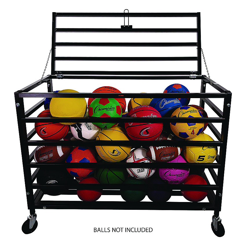 Champion Sports All Pro Lockable Ball Locker, Metal, 220 lb Capacity, 24 x 47 x 37, Black (MBLX)