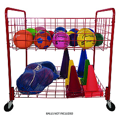 Champion Sports Back Ease Storage Cart, Metal, 176 lb Capacity, 30 x 43 x 45, Red (OCLX)