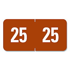 Smead Yearly End Tab File Folder Labels, 25, 0.5 x 1, Brown, 25/Sheet, 10 Sheets/Pack (67925)
