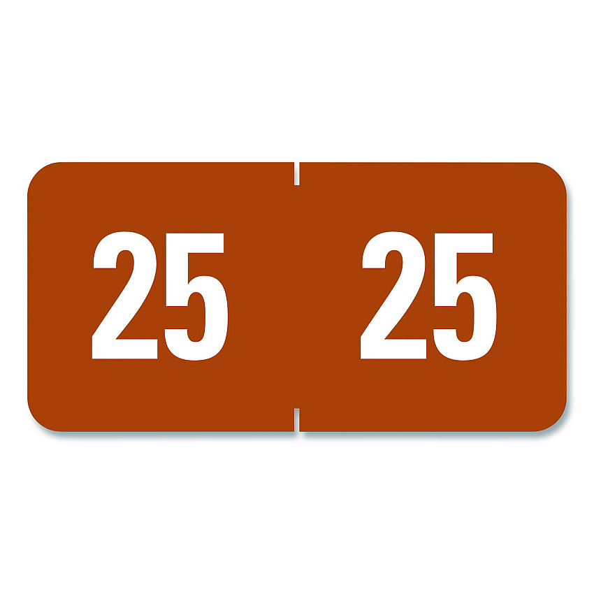 Smead Yearly End Tab File Folder Labels, 25, 0.5 x 1, Brown, 25/Sheet, 10 Sheets/Pack (67925)