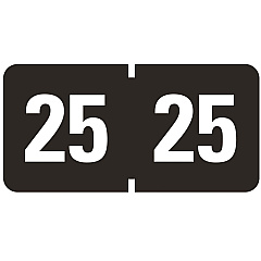Smead Yearly End Tab File Folder Labels, 25, 0.75 x 1.5, Black, 500/Roll (68325)