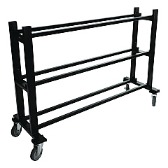 Champion Sports Deluxe Heavy-Duty Basketball Cart, Metal, 220 lb Capacity, 16 x 50.75 x 34.75, Black (BKCART)