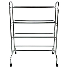 Champion Sports Powder-Coated Ball Cart, Metal, 132 lb Capacity, 17 x 41 x 53, Silver (BRC4)