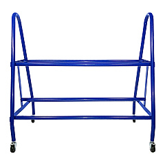 Champion Sports Heavy-Duty Deluxe Ball Cart, Metal, 132 lb Capacity, 17.5 x 38 x 35.75, Blue (BRC12)