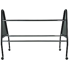 Champion Sports Heavy-Duty Ball Cart, Metal, 132 lb Capacity, 18 x 51 x 38, Black (BRC15)