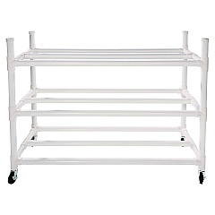 Champion Sports 30 Basketball Heavy-Duty Cart, Heavy-Duty Plastic, 176 lb Capacity, 19 x 55 x 45, White (30CART)