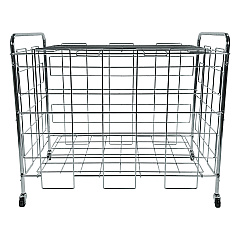 Champion Sports Portable Ball Locker, Metal, 176 lb Capacity, 24 x 41 x 36, Chrome (BCX)