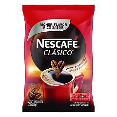 Nescaf Clasico Dark Roast Instant Coffee, 8 oz Pouch (70948)