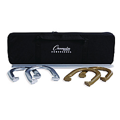 Champion Sports Deluxe Horseshoe Tournament Set, 4 Horseshoes/2 Stakes/Carry Bag/Rule Sheet (CG205)