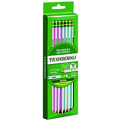 Ticonderoga Pre-Sharpened Pencil, 2.2 mm, HB (#2), Black Lead, Pastel Assorted Barrel, 18/Pack (X13718)