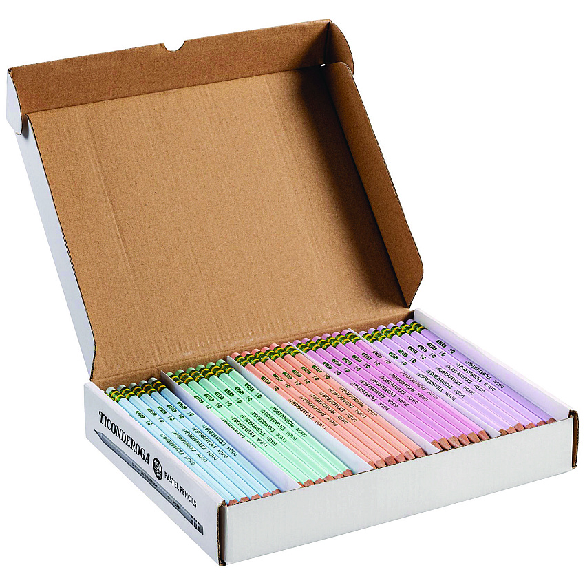 Ticonderoga Pre-Sharpened Pencil, 2.2 mm, HB (#2), Black Lead, Pastel Assorted Barrel Colors, 150/Pack (X13750)