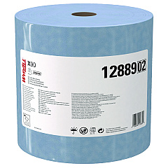 WypAll X90 Cloths, Jumbo Roll, 2-Ply, 11.1 x 13.4, Denim Blue, 450/Roll (12889)