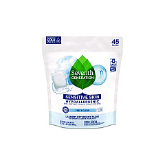 Seventh Generation Natural Laundry Detergent Packs, Powder, Unscented, 45 Packets/Pack (22977)
