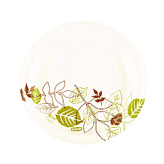 Dixie Pathways Soak-Proof Shield Mediumweight Paper Plates, WiseSize, 8.5" dia, Green/Burgundy, 125/Pack (UX9WSPK)