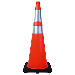Tatco Traffic Cone, 14.5 x 1 x 36, Orange/Silver (25960)