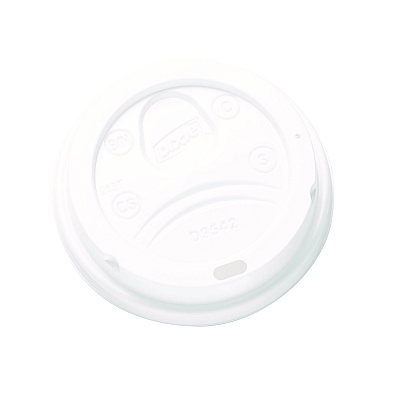 Dome Drink-Thru Lids, Fits 10 oz to 20 oz Dixie Paper Hot Cups, White, 100/Pack (D9542PK)