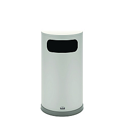 Rubbermaid Commercial European and Metallic Series Receptacle, Half-Round, 9 gal, Satin Stainless (SO8SSSPL)