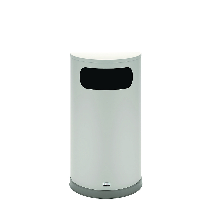 Rubbermaid Commercial European and Metallic Series Receptacle, Half-Round, 9 gal, Satin Stainless (SO8SSSPL)